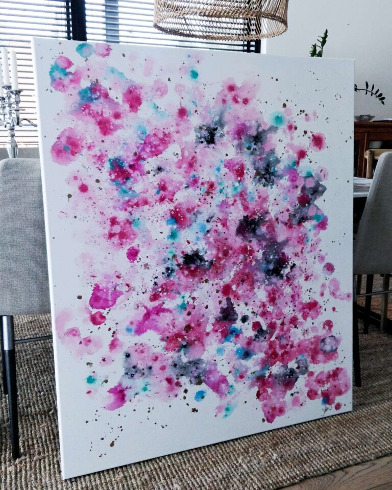 pinkki kevyt ihana abstrakti maalaus